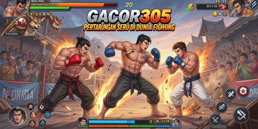 Tampilan pertarungan seru dalam GACOR305 dengan grafis yang memukau.