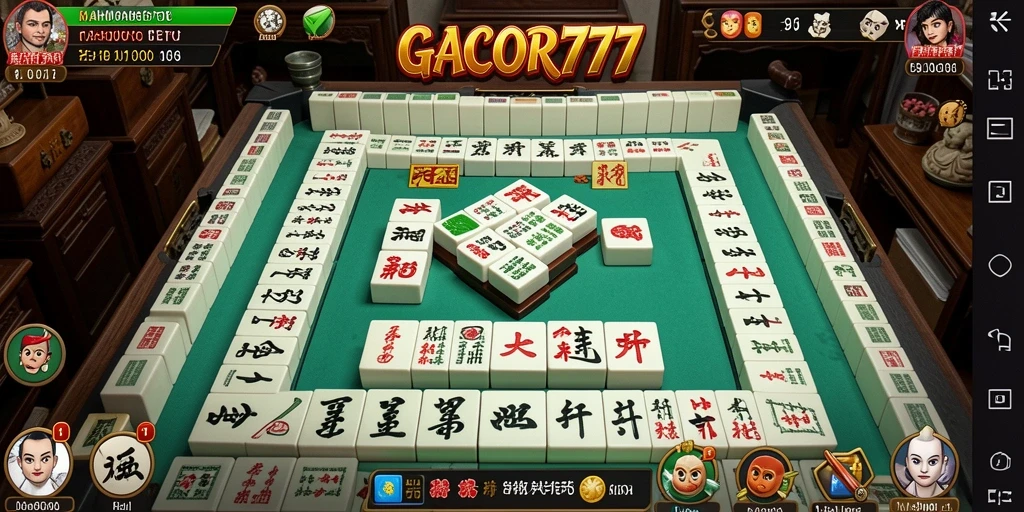 Screenshot gameplay GACOR777 menampilkan suasana permainan Mahjong yang seru.