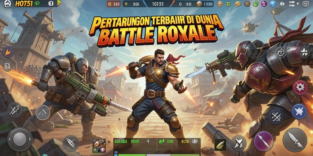 Tampilan seru dari gameplay HOT51 yang penuh aksi Battle Royale.