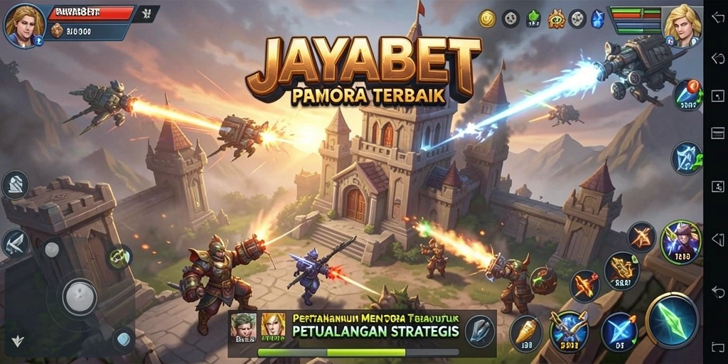 Tampilan gameplay menara pertahanan dalam JAYABET yang mendebarkan.