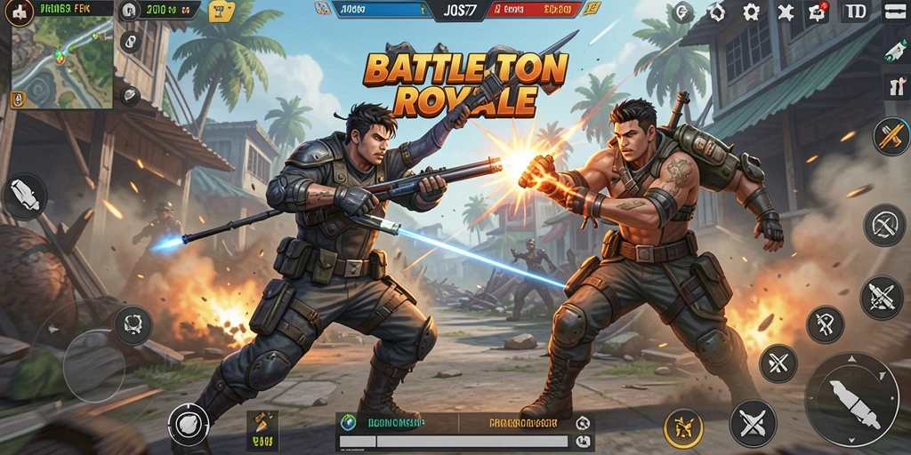 Gameplay seru JOS77 dalam pertarungan Battle Royale yang intens.