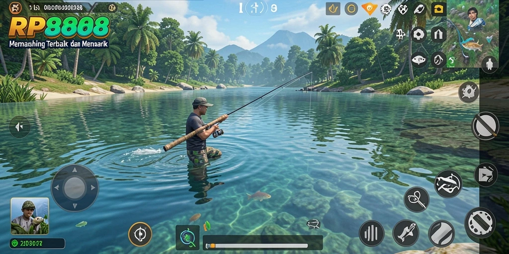 Tampilan menarik dari gameplay memancing di RP8888.