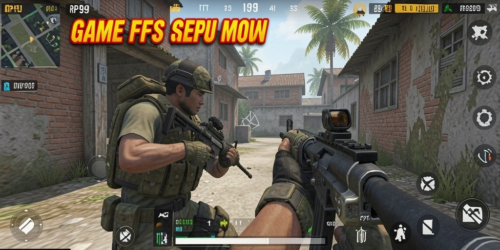 Screenshot gameplay RP99 menampilkan aksi tembak-menembak yang mendebarkan.