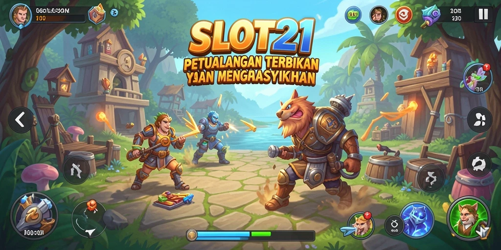 Screenshot gameplay yang menampilkan dunia terbuka SLOT21.
