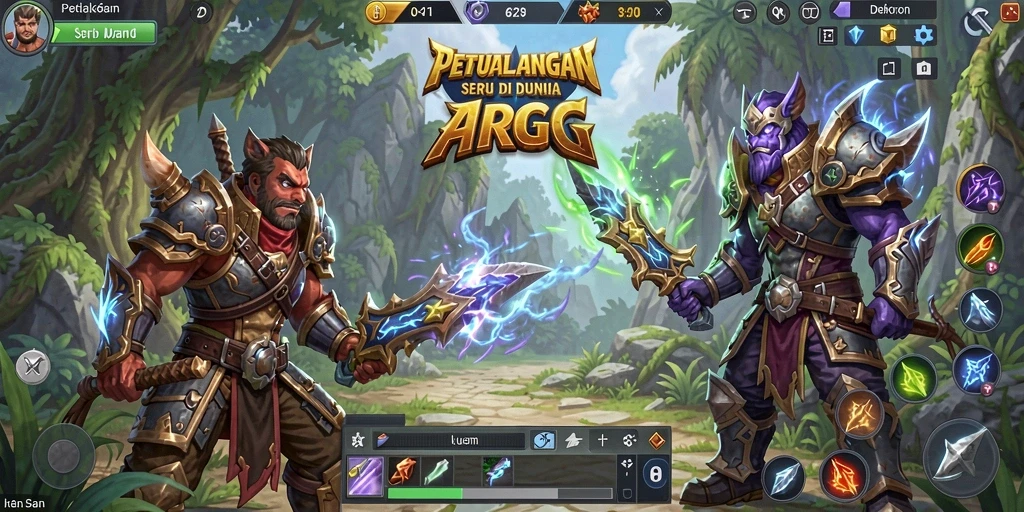 Tangkapan layar dari gameplay V21 menampilkan aksi bertarung yang seru.