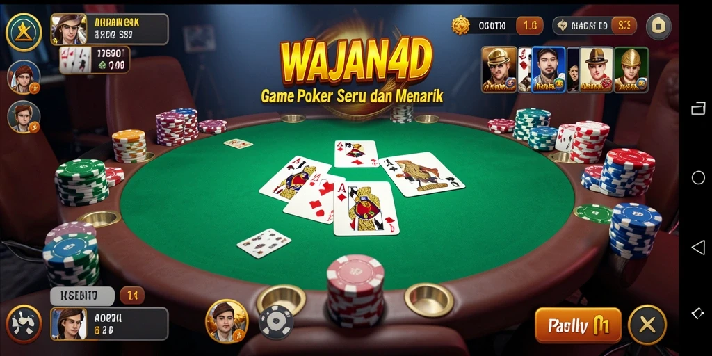 Tampilan gameplay seru di WAJAN4D saat bermain poker.