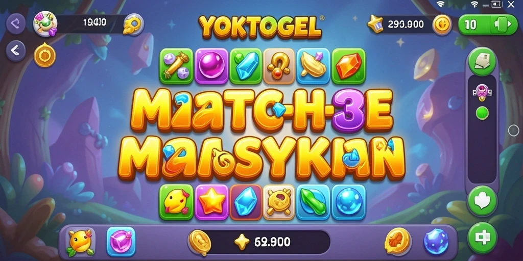 Screenshot utama YOKTOGEL menampilkan serunya gameplay Match-3.