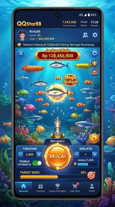 Tampilan antarmuka qqstar88 di perangkat mobile.
